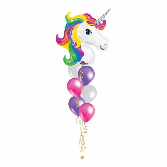 Rainbow Unicorn 7 Balloon Bouquet