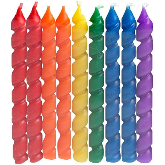 Unique Rainbow spiral Birthday Candles-10