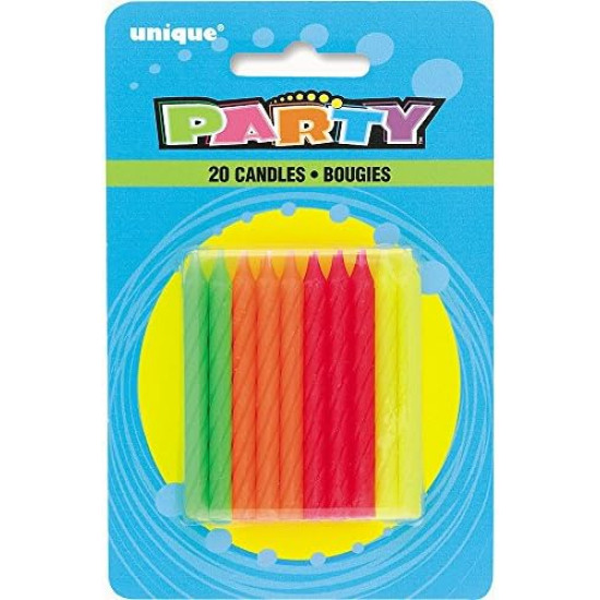 Unique Vibrant colours Birthday Candles 20