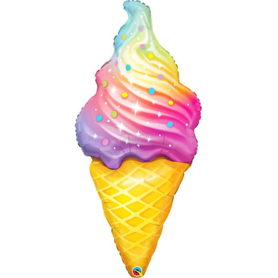 Rainbow Swirl Ice Cream Balloon
