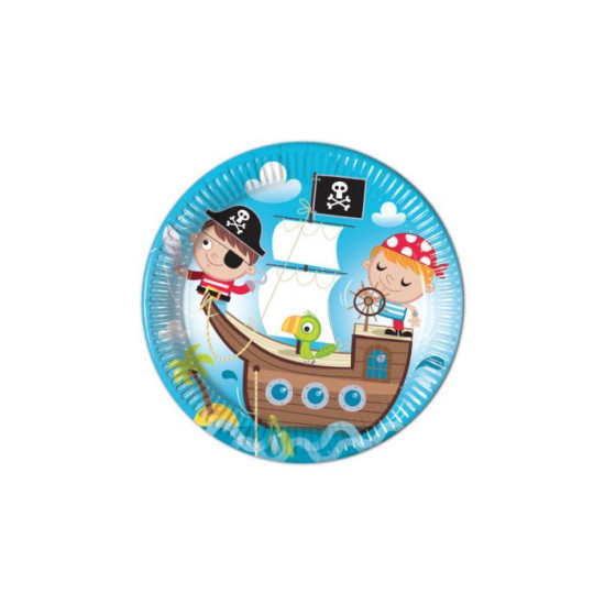 PIRATE TREASURE HUNT PAPER PLATES LARGE 23CM-8 plates