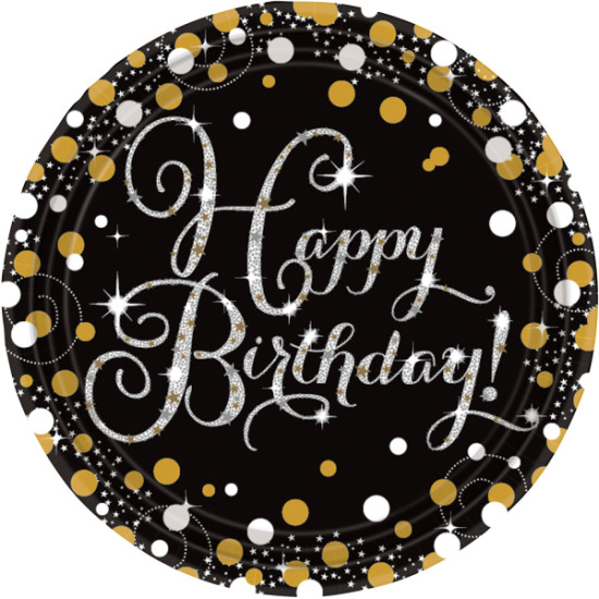 Sparkling Birthday Plates 23cm- 8