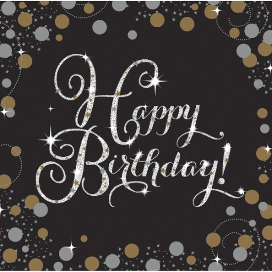 Sparkling Birthday Napkins 33cm -16