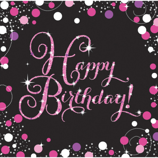 Pink Celebration Napkins 33cm- 16