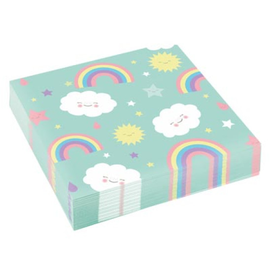 Rainbow & Cloud Napkins 33cm -20