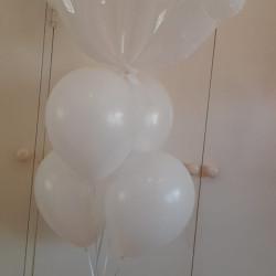 White Dove 5 Balloon Bouquet