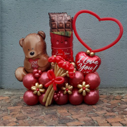 Satin Teddy Balloon Tower