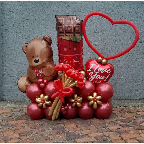 Satin Teddy Balloon Tower