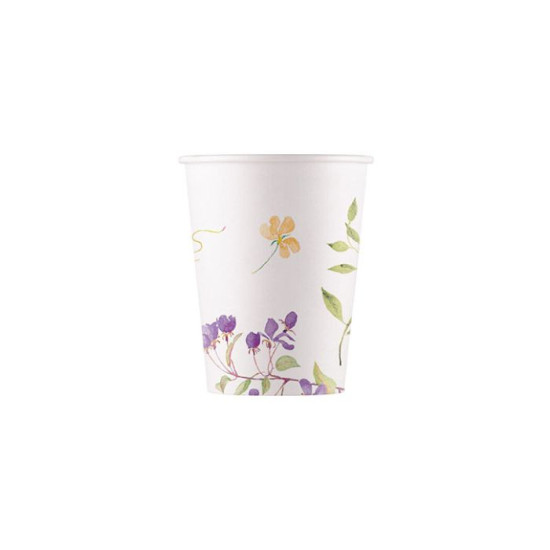 ECO COMPOST BLOOMNG FLOWRS PAPER CUPS 200ML- 8CT