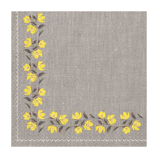 NAPKINS 3PLY 33Χ33CM TEXTURE YELLOW FLOWERS-20CT