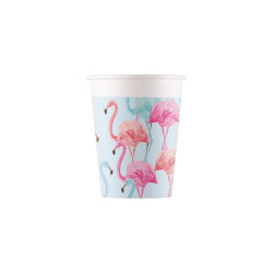TROPICAL FLAMINGO PAPER CUPS 200ML- 8CT