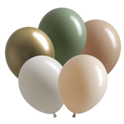 Neutral Assorted Latex Balloons-5 balloons