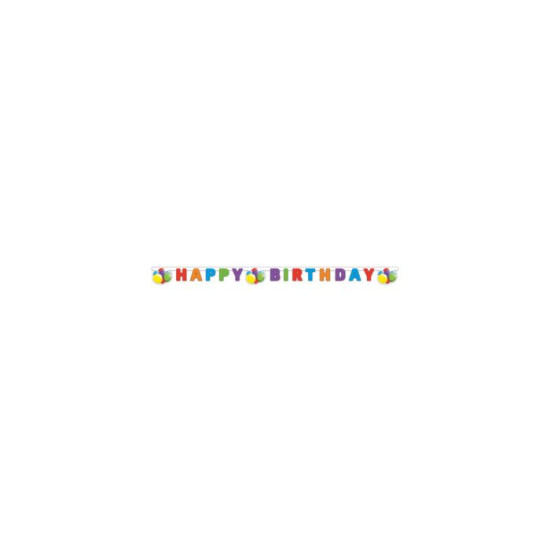FLYING BALLOONS HAPPY BDAY DIECUT BANNER