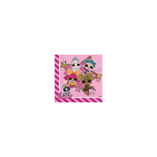 LOL GLITTERRATI TWO PLY PAPER NAPKINS 33X33CM- 20CT
