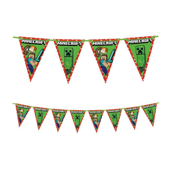 MINECRAFT PAPER TRIANGLE FLAG BANNER 