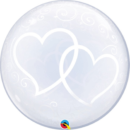 24 INCH DECO BUBBLE ENTWINED HEARTS