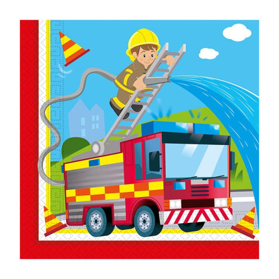 FIREFIGHTERS TWO PLY PAPER NAPKINS 33X33CM -20CT
