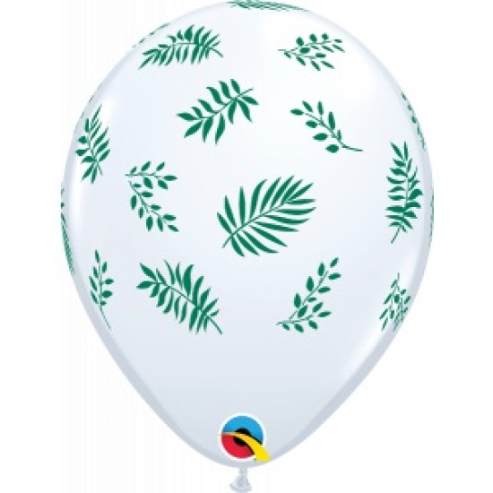 Tropical Greenery on White Latex