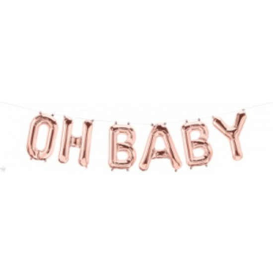 FOIL OH BABY ROSE GOLD 16 INCH 