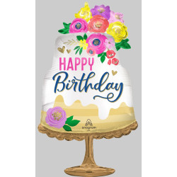 Artful Floral Birthday Super Shape