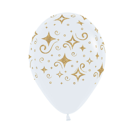Gold Diamond Glitter on White