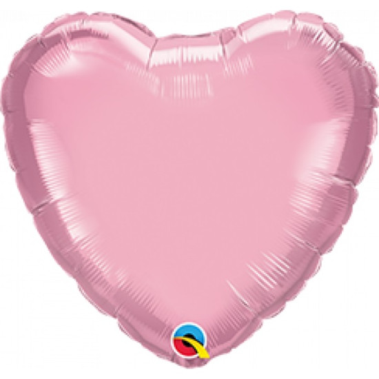 FOIL HEART PEARL PINK PLAIN 36 INCH 