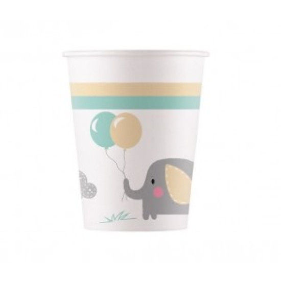 ECO COMP ELEPHANT BABY PAPER CUPS 200ML -8CT