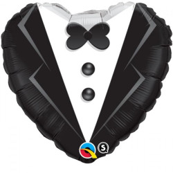 HEART WEDDING TUXEDO 18 INCH FOIL