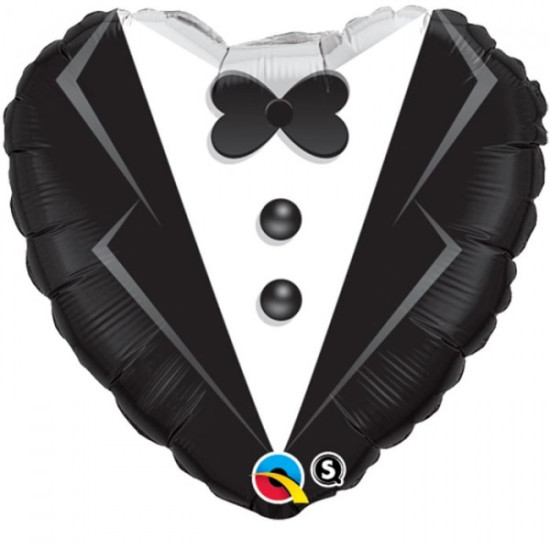 HEART WEDDING TUXEDO 18 INCH FOIL
