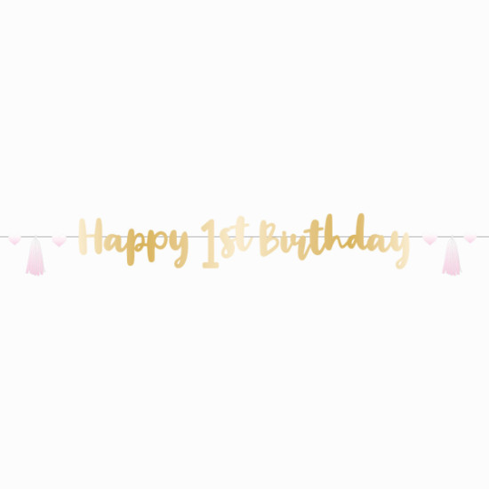 Pink 1st Birthday Letter Banner