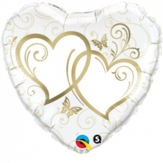 HEART ENT WINED HEARTS GOLD 18 INCH FOIL 