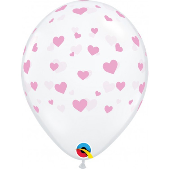 RANDOM PINK HEARTS 11 INCH LATEX