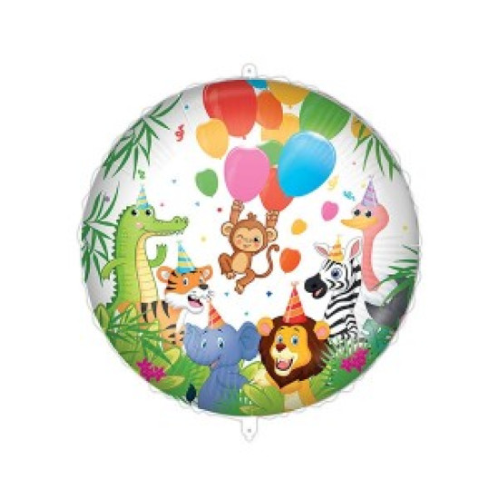 RND JUNGLE BALLOONS 18 INCH FOIL 