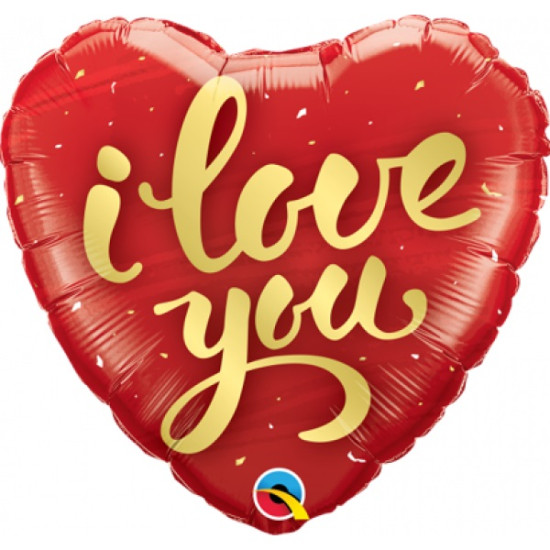 HRT I LOVE YOU GOLD SCRIPT 18 INCH FOIL