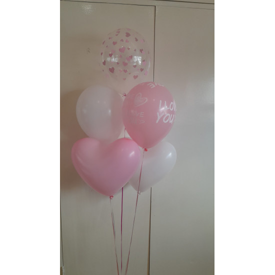 Cute Pink Hearts Balloon Bouquet