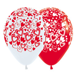 Double Hearts Ass Red & White
