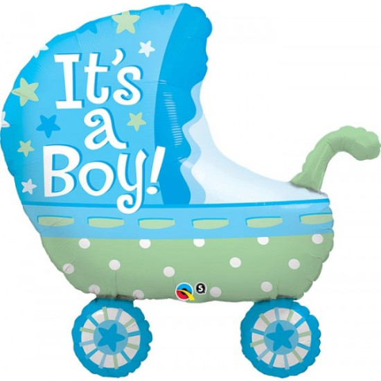 FOIL SHAPE ITS A BOY BABY STROLLER 35 INCH 