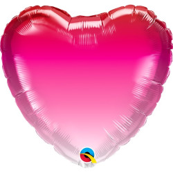 HEART PINK OMBRE 18 INCH FOIL 