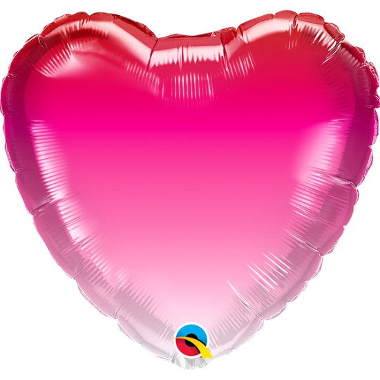 HEART PINK OMBRE 18 INCH FOIL 