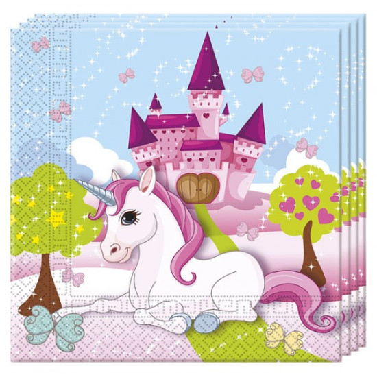 UNICORN TWO PLY PAPER NAPKINS 33X33CM -20 Napkins