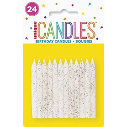 Iridescent glitter candles-24 Candles
