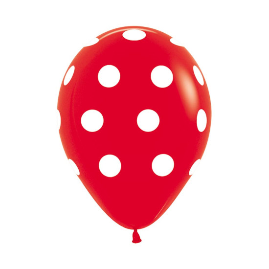 Polka White on Red