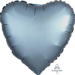 Satin Luxe Steel Blue Heart