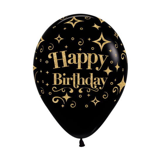 HBD Gold on Black Glitter Ink