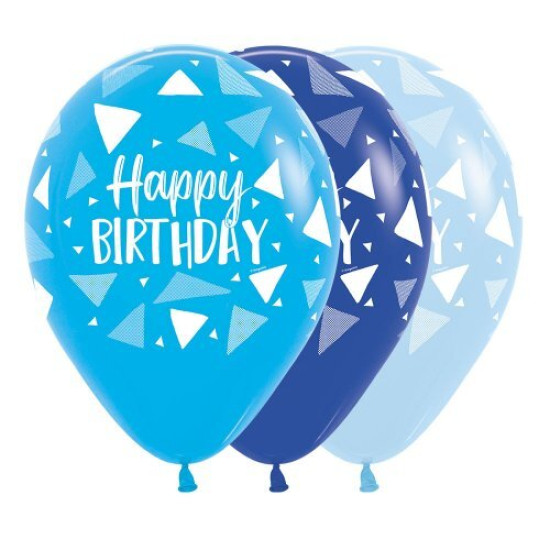 HBD Triangles Boy-Blue Shades