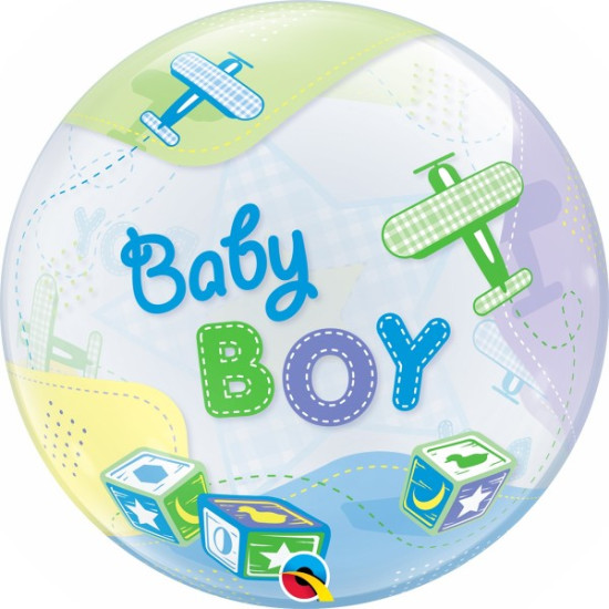 SINGLE BUBBLE BABY BOY AREOPLANES 22 INCH 
