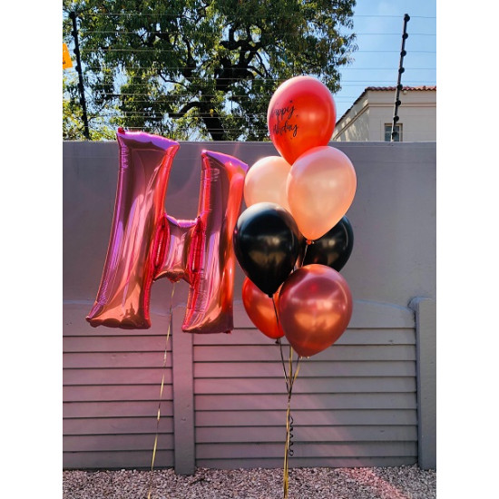 Foil Letter & 7 Balloon Bouquet