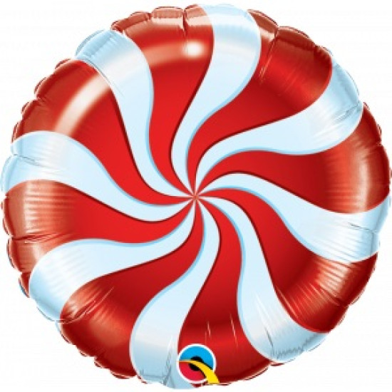 Round Candy Swirl Red 18 Inch Foil