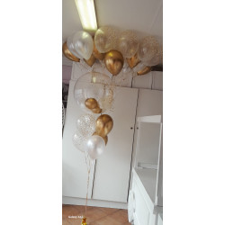 Dotted Gold Balloon Bouquet and 20 Floating Balloons