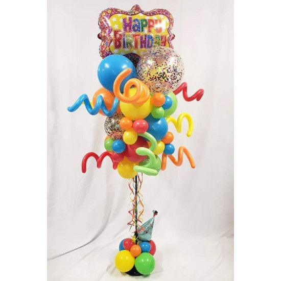  Wiggly Happy B/Day Foil Topper 1.5m Indoor Column